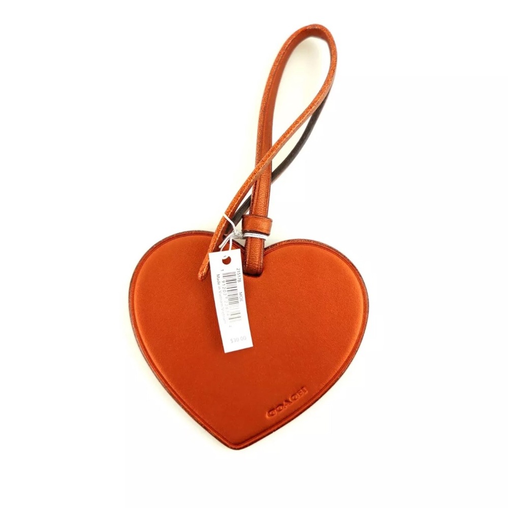 COACH Red Heart Ornamental Bag Charm Accessory